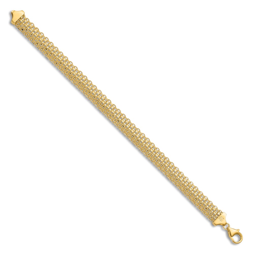 High-Polish Bismark Chain Bracelet 14K Yellow Gold 7.5\" VdrhqbaC