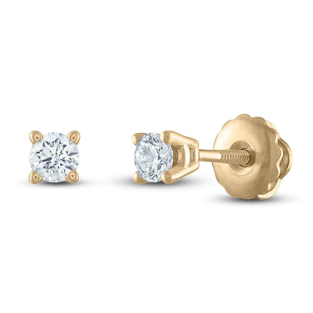 Certified Diamond Solitaire Stud Earrings 1/3 ct tw Round 14K Yellow Gold (I/I1) VzkRR00Q