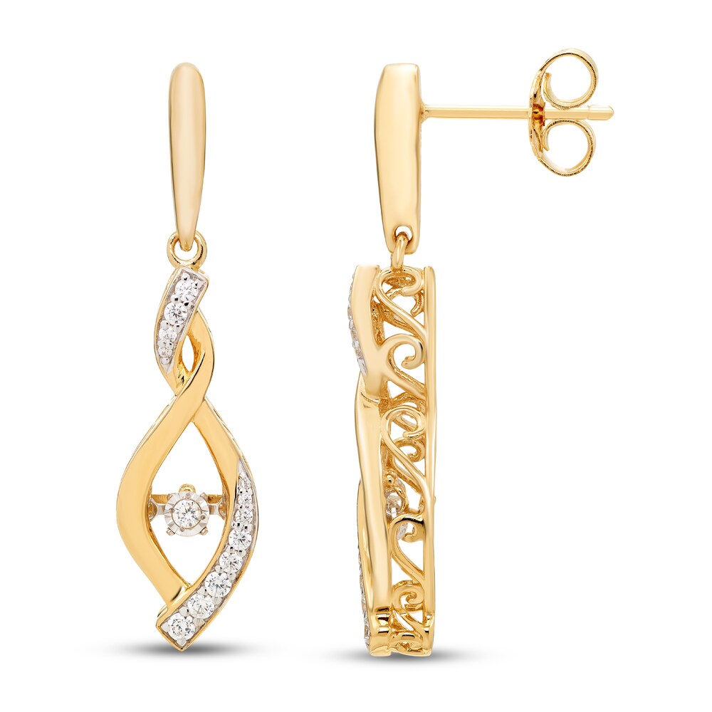 Diamonds in Rhythm 1/4 ct tw Earrings 10K Yellow Gold WDIP8lYc