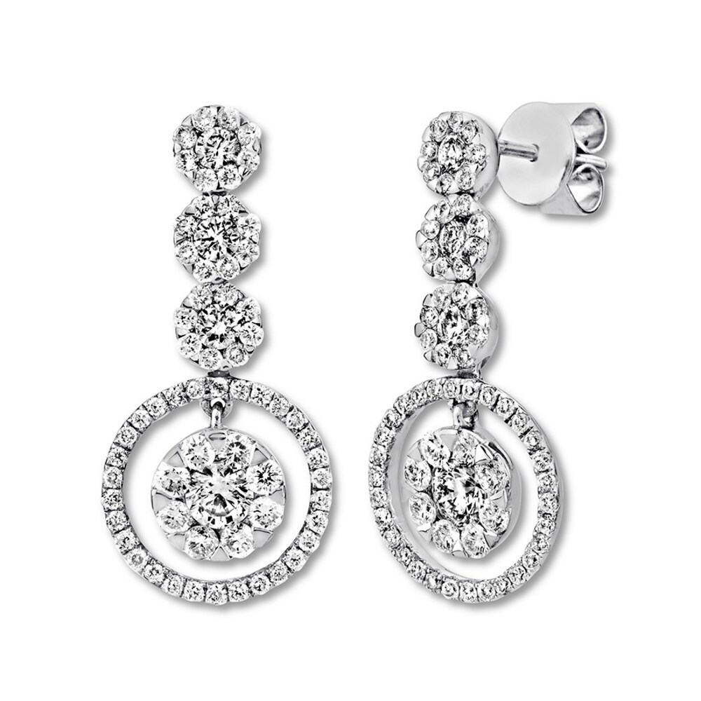 Diamond Earrings 1-3/4 ct tw Round-cut 14K White Gold WQvkYKFV [WQvkYKFV]