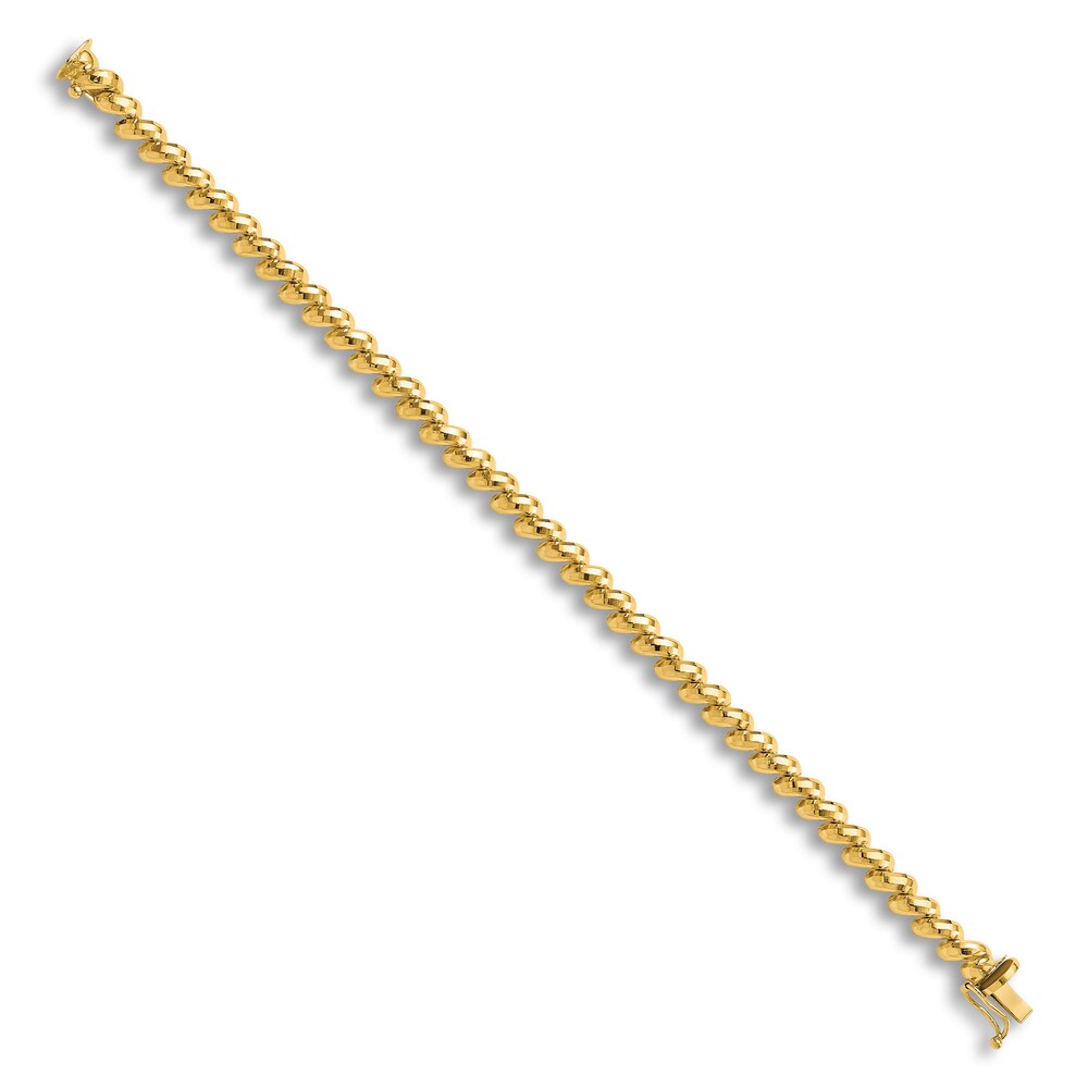 San Marco Chain Bracelet 14K Yellow Gold 7\" WzSLH9VI