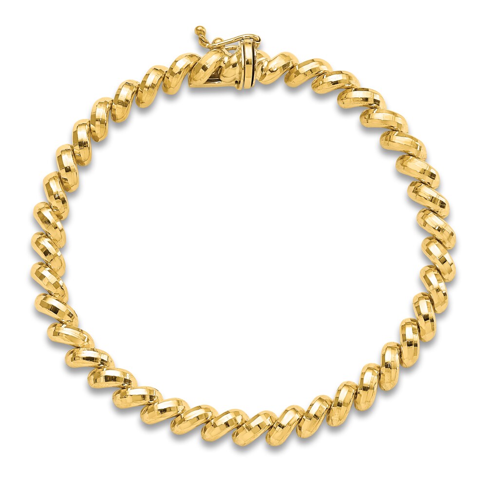 San Marco Chain Bracelet 14K Yellow Gold 7\" WzSLH9VI