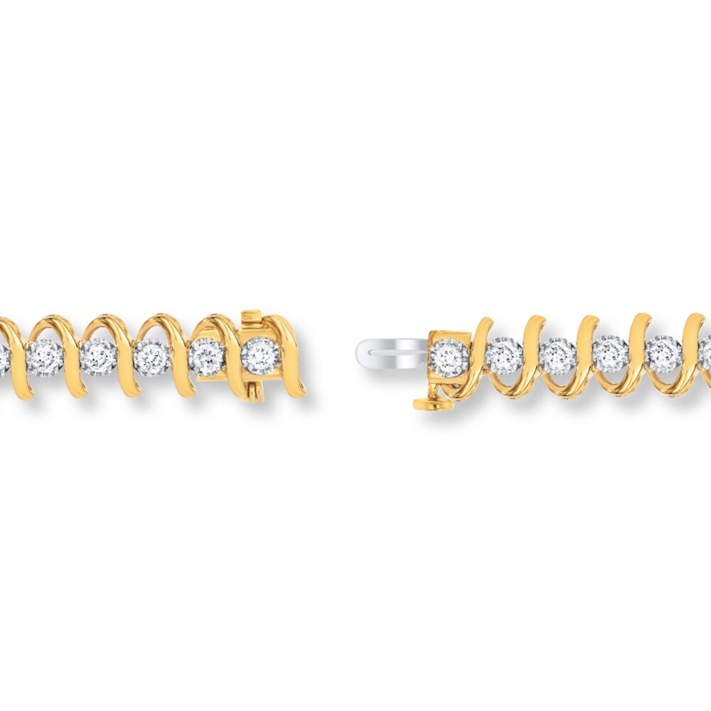 Diamond Bracelet 3 ct tw Round-cut 14K Two-Tone Gold XM0vLJ2S