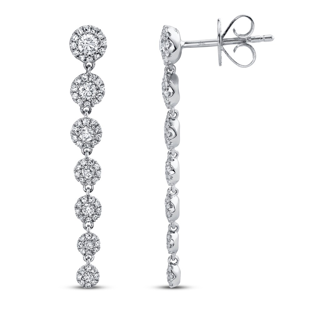 Shy Creation Diamond Drop Earrings 3/4 carat tw 14K White Gold SC55003537V2 XTnydNwr