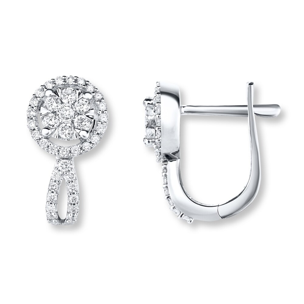 Diamond Earrings 1/2 carat tw Round-cut 14K White Gold XkT9uSDo