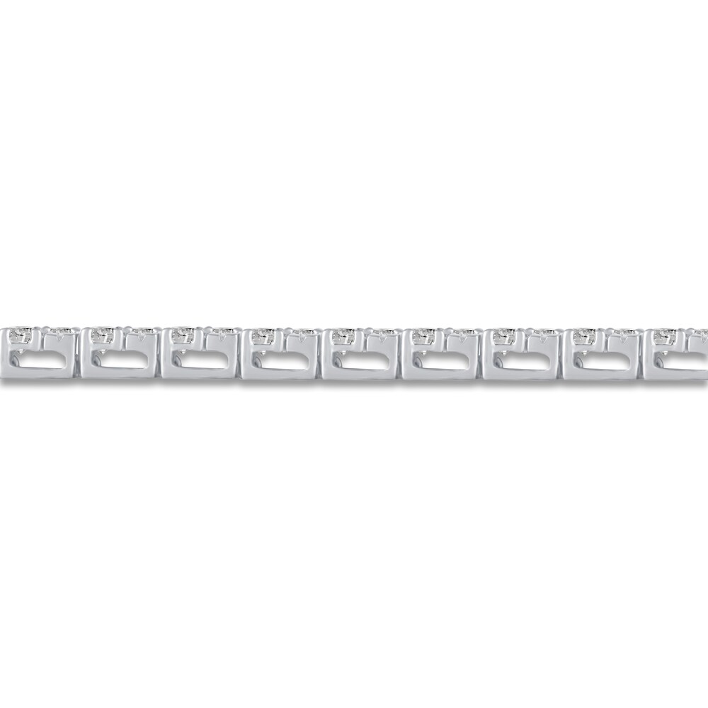 Diamond Double Row Tennis Bracelet 4 ct tw Round 14K White Gold 7\" Xn8ay6Uj