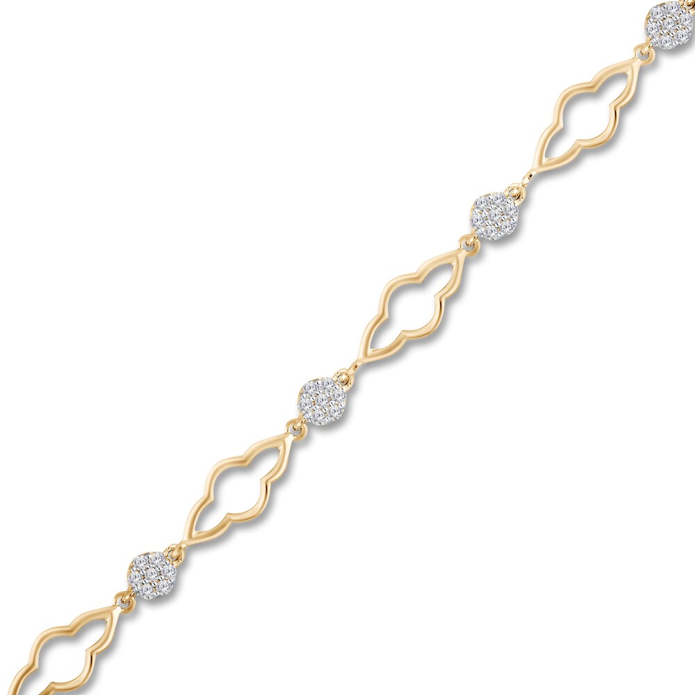 Kallati Diamond Bracelet 1/2 ct tw Round 14K Yellow Gold 7.5\" YA9jCQEy