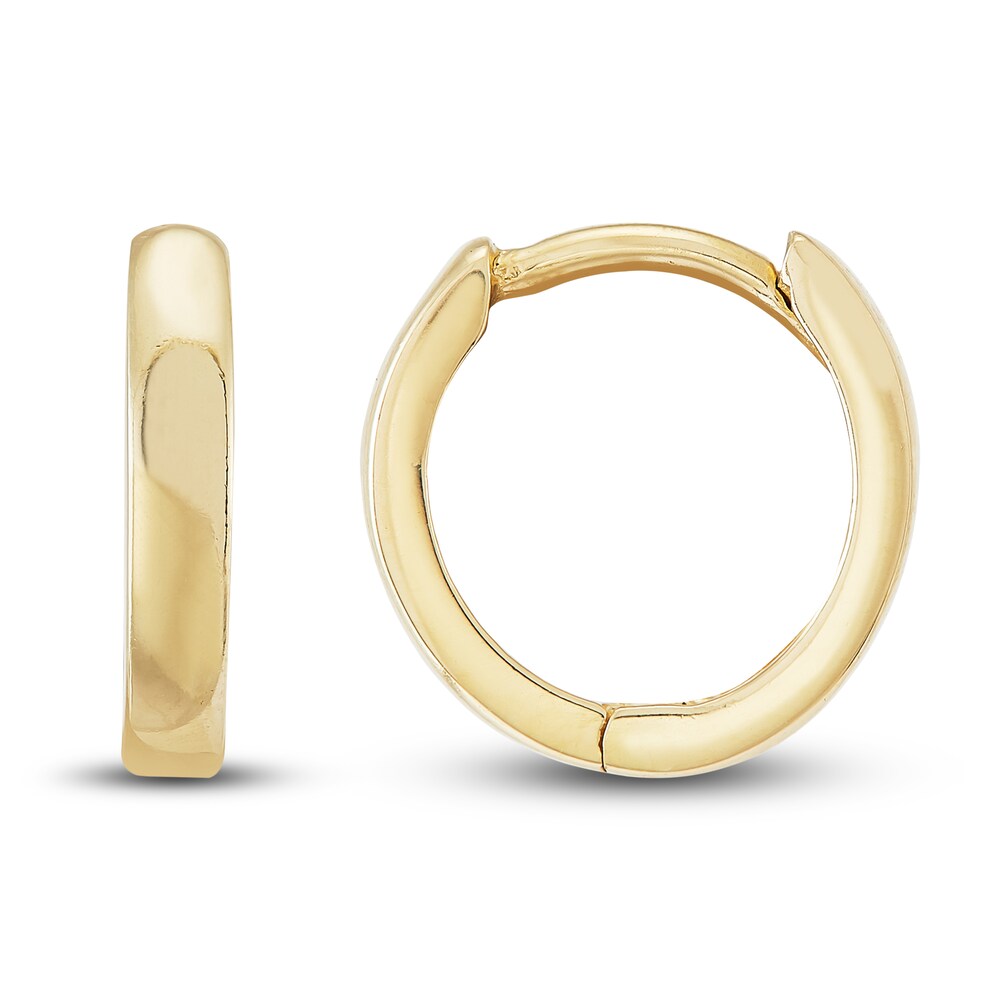 Cast Huggie Hoop Earrings 14K Yellow Gold YEKEhifo