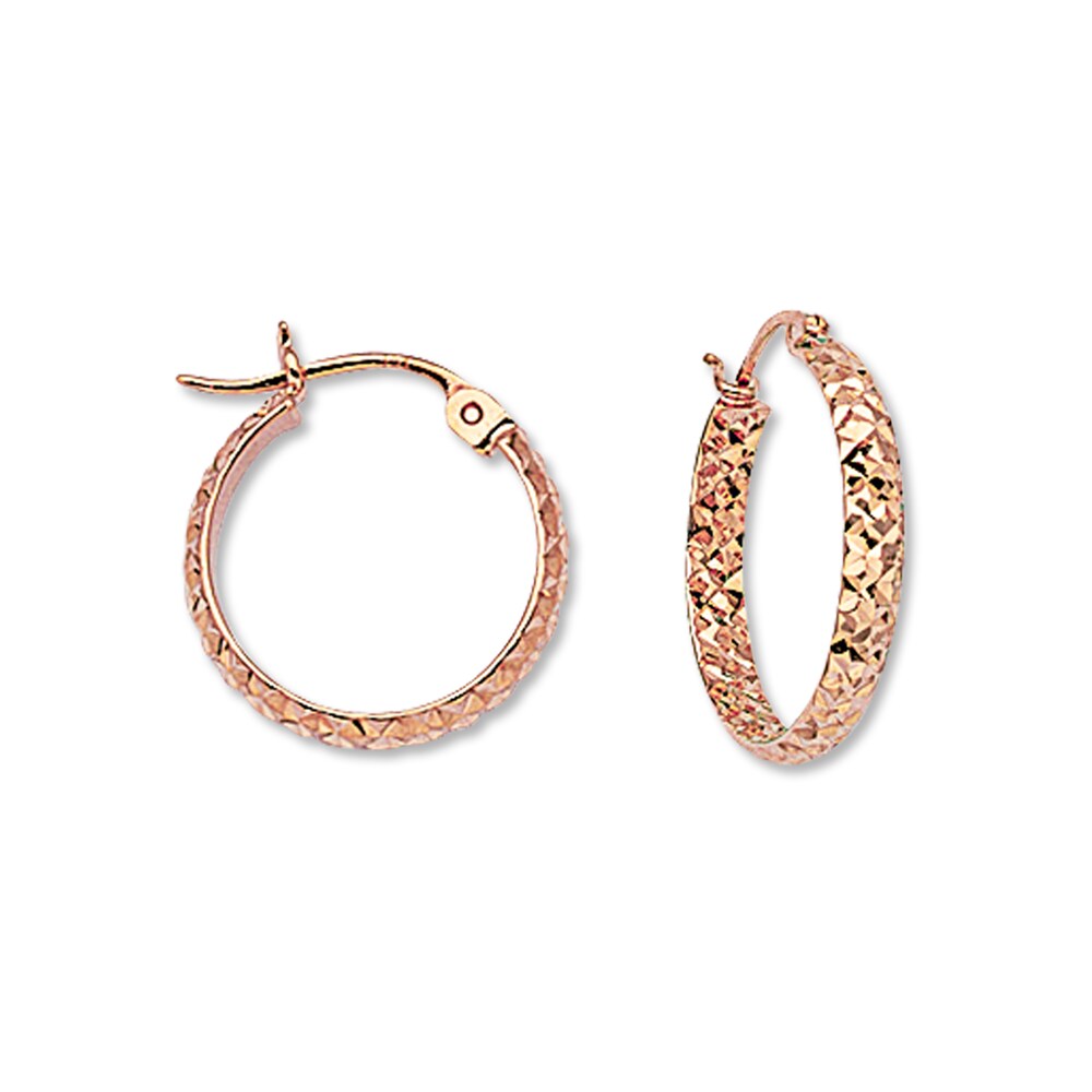 Hoop Earrings 14K Rose Gold 15mm YEtIQvfp