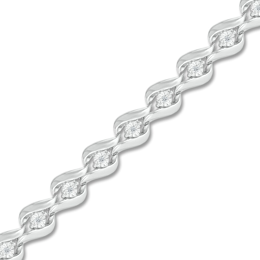 Diamond Bracelet 1/10 ct tw Round-cut Sterling Silver Yiiqko3L