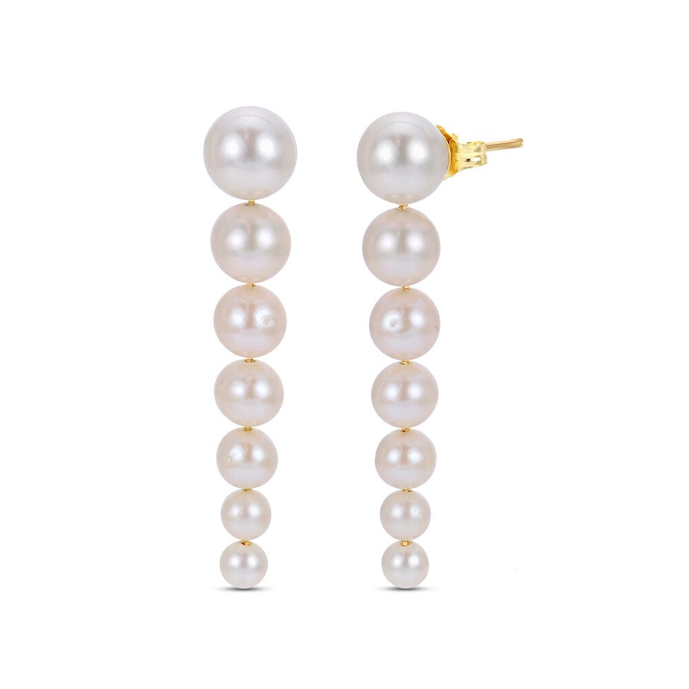 Cultured Freshwater Pearl Dangle Earrings 14K Yellow Gold YmdcYqG2