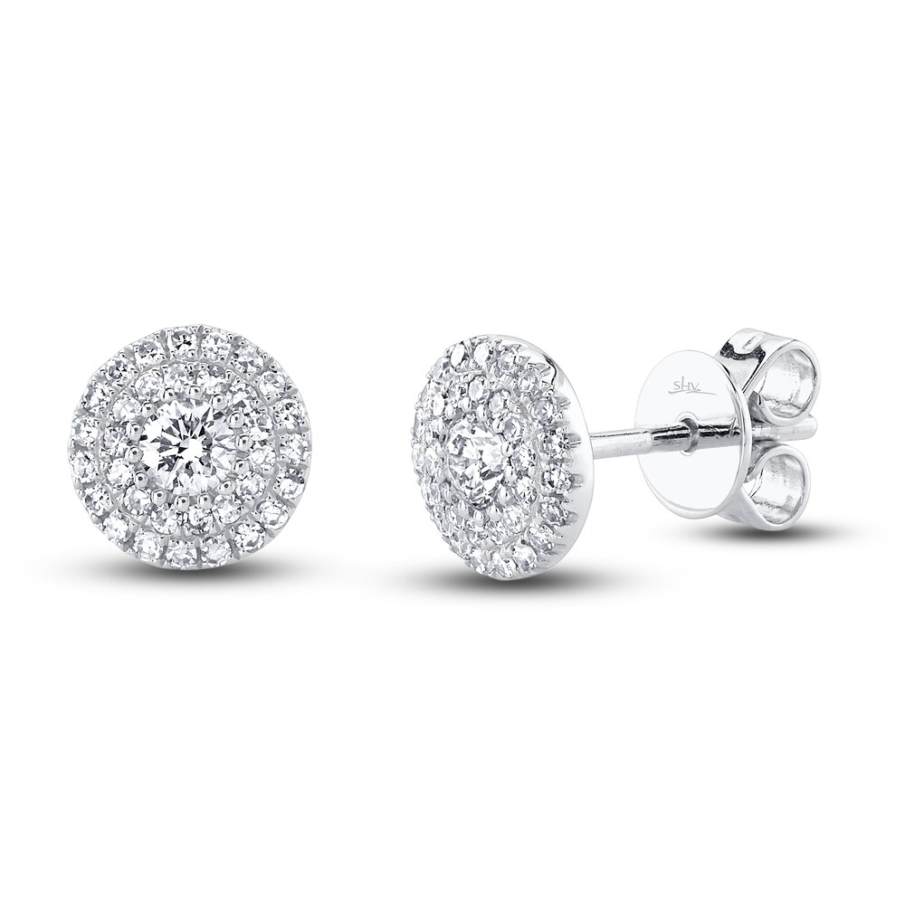 Shy Creation Diamond Stud Earrings 1/3 ct tw Round 14K White Gold SC55013378 YpH6w1d5 [YpH6w1d5]