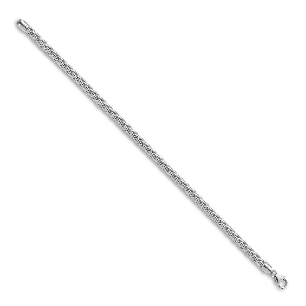 Men\'s Wheat Chain Bracelet 14K White Gold 5.0mm 8.25\" ZAmzYwIU