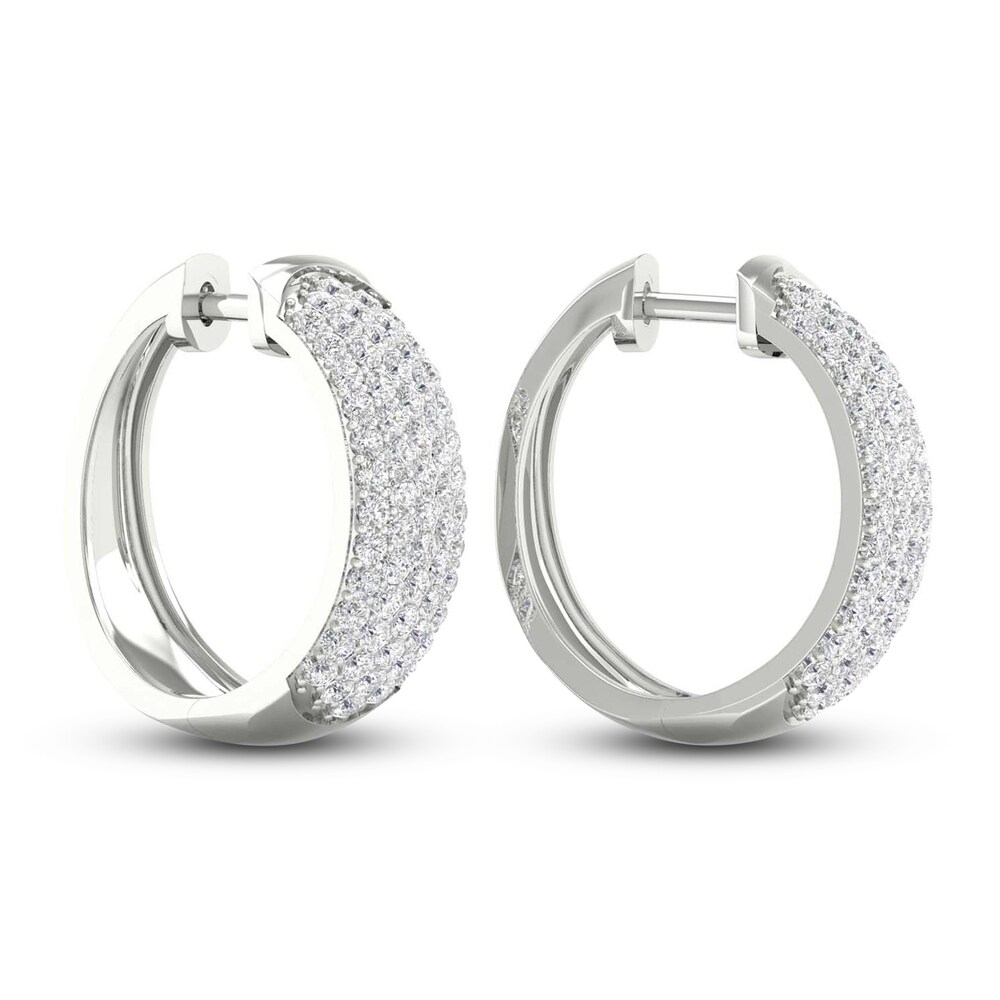 Lab-Created Diamond Earrings 2 ct tw Round 14K White Gold ZBEwq5Bx