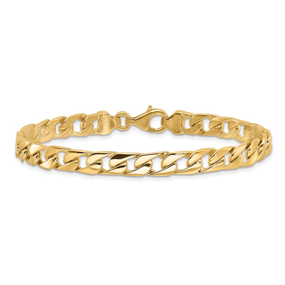 Men\'s Fancy Curb Link Bracelet 14K Yellow Gold 8\" 6.5mm ZMkamVsS