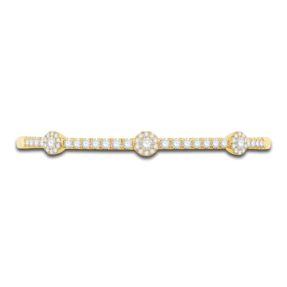 Diamond Bangle Halo Bracelet 2 ct tw Round 14K Yellow Gold Zay0Hm95