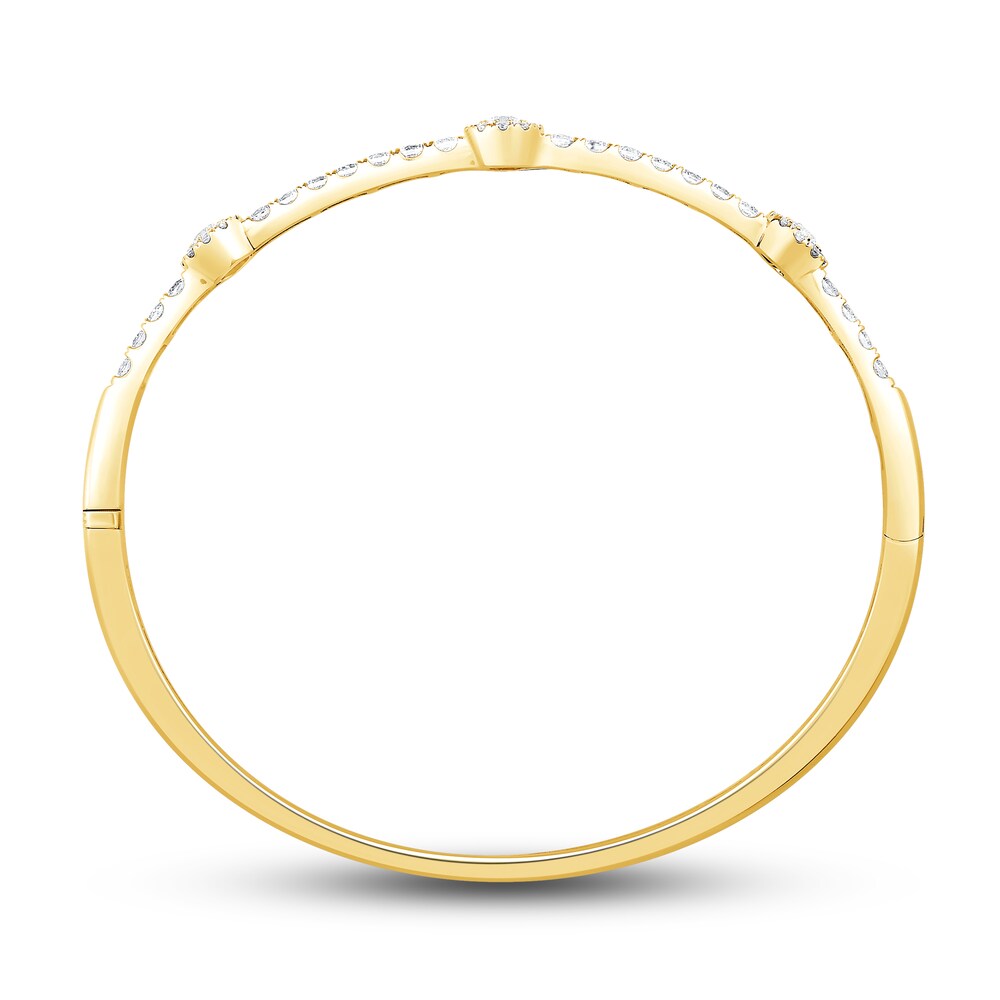 Diamond Bangle Halo Bracelet 2 ct tw Round 14K Yellow Gold Zay0Hm95