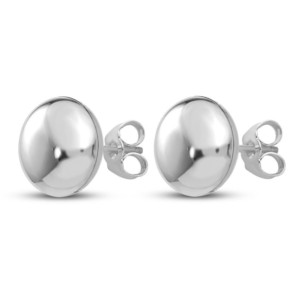 Button Stud Earrings 14K White Gold Zi2d4Ilh