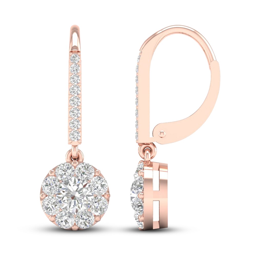 Diamond Earrings 1 1/10 ct tw Round 14K Rose Gold ZizBb9IY