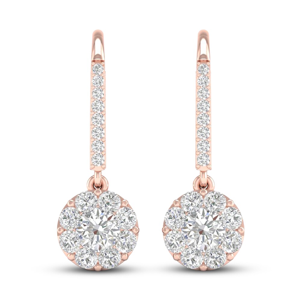 Diamond Earrings 1 1/10 ct tw Round 14K Rose Gold ZizBb9IY