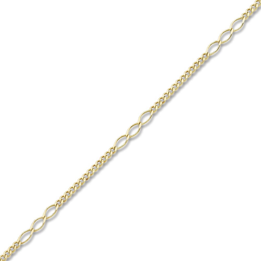 Fancy Curb Anklet 10K Yellow Gold 10\" ZnjIGjPI