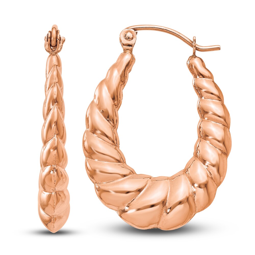 Twisted Hoop Earrings 14K Rose Gold a8tJNWXk