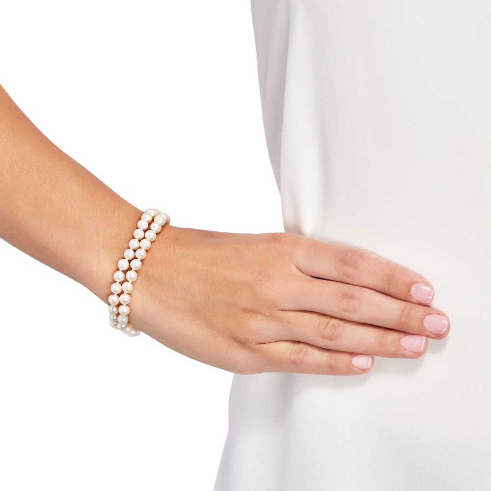 Cultured Pearl Strand Bracelet 14K Yellow Gold aDJbcDN6