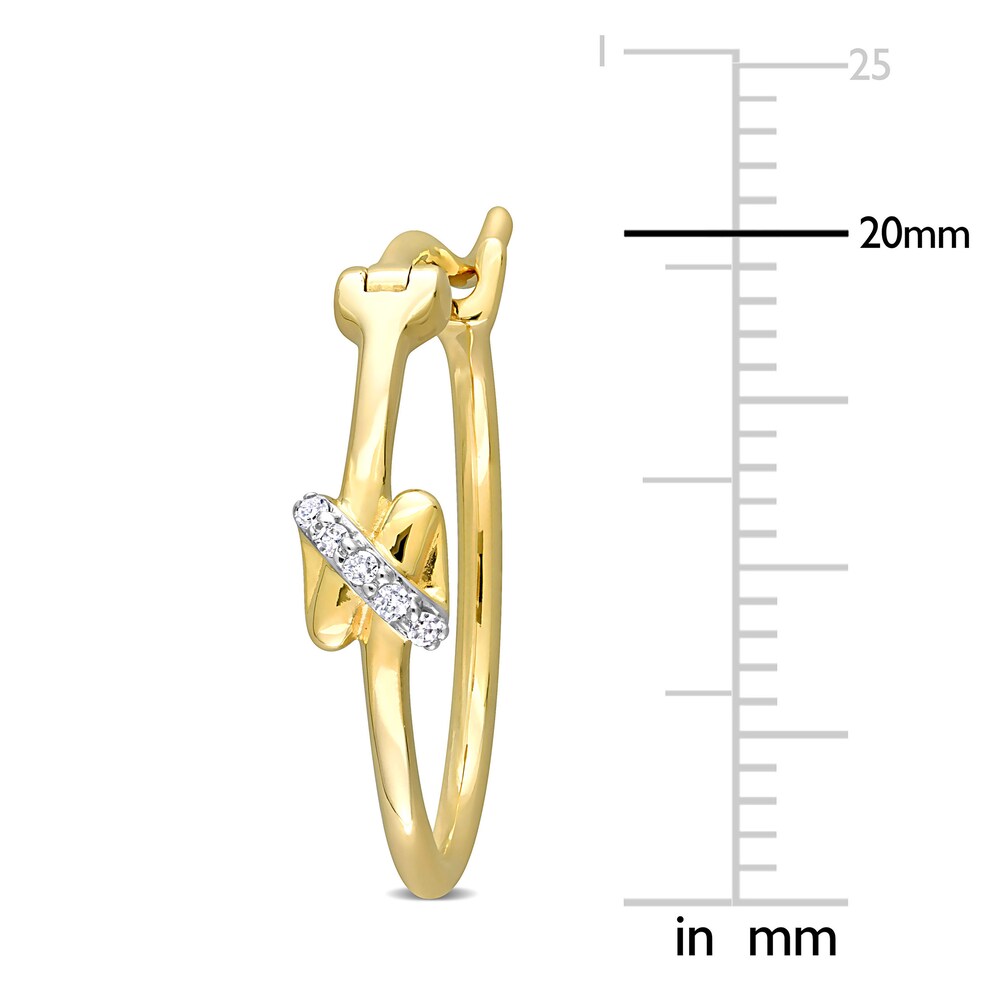 Diamond Hoop Earrings 1/20 ct tw Round 14K Yellow Gold aaMOYczb