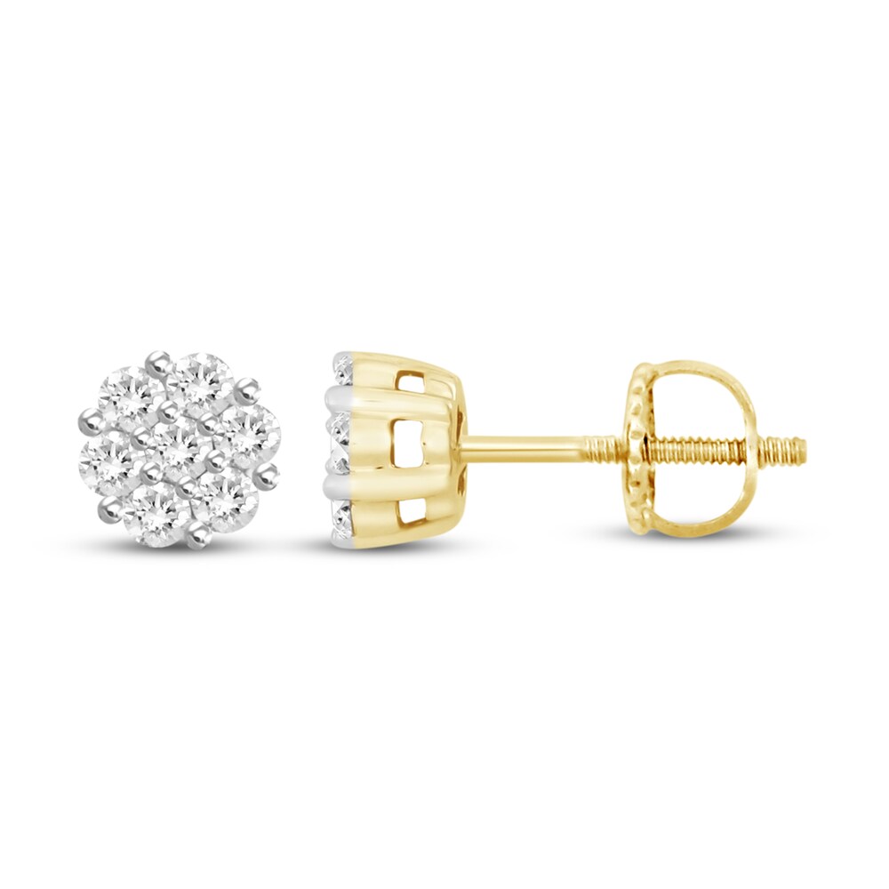 Diamond Stud Earrings 1/2 ct tw Round 14K Yellow Gold ac8Ockre