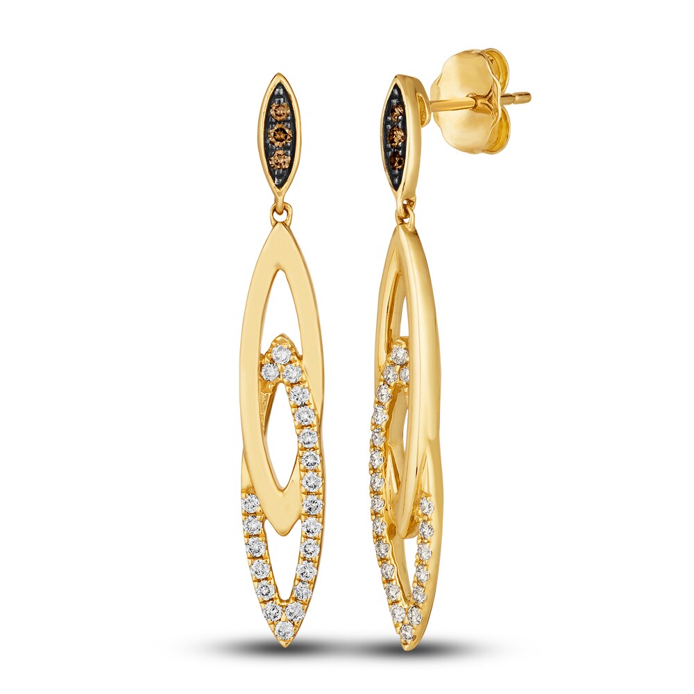 Le Vian Diamond Drop Earrings 1/3 ct tw Round 14K Honey Gold aeVcjGuP [aeVcjGuP]