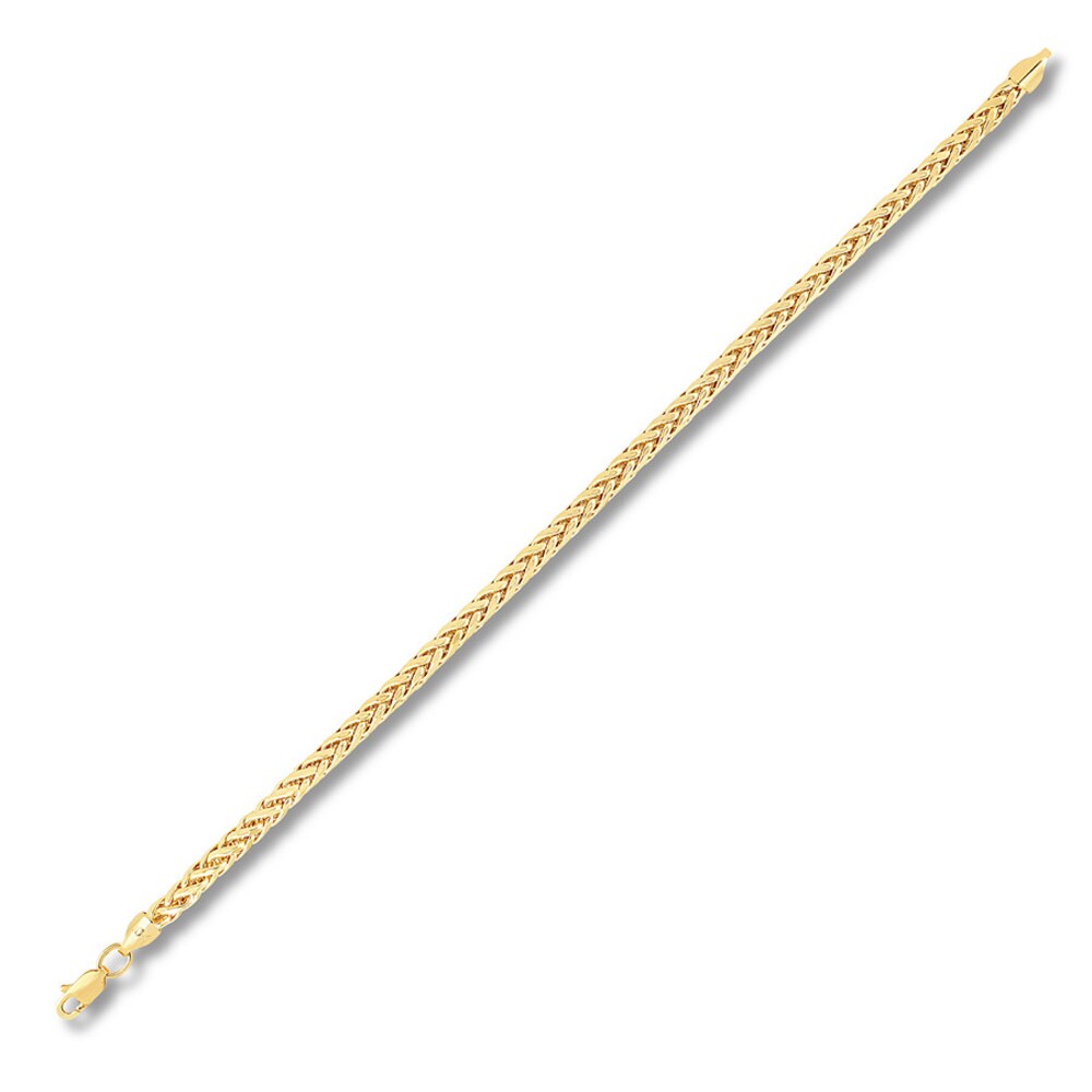 Franco Link Chain Bracelet 10K Yellow Gold auCp8KBz