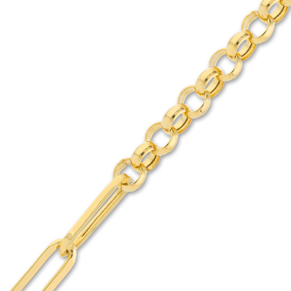 Paperclip/Rolo Chain Bracelet 14K Yellow Gold 7.5\" b0N5WIw4