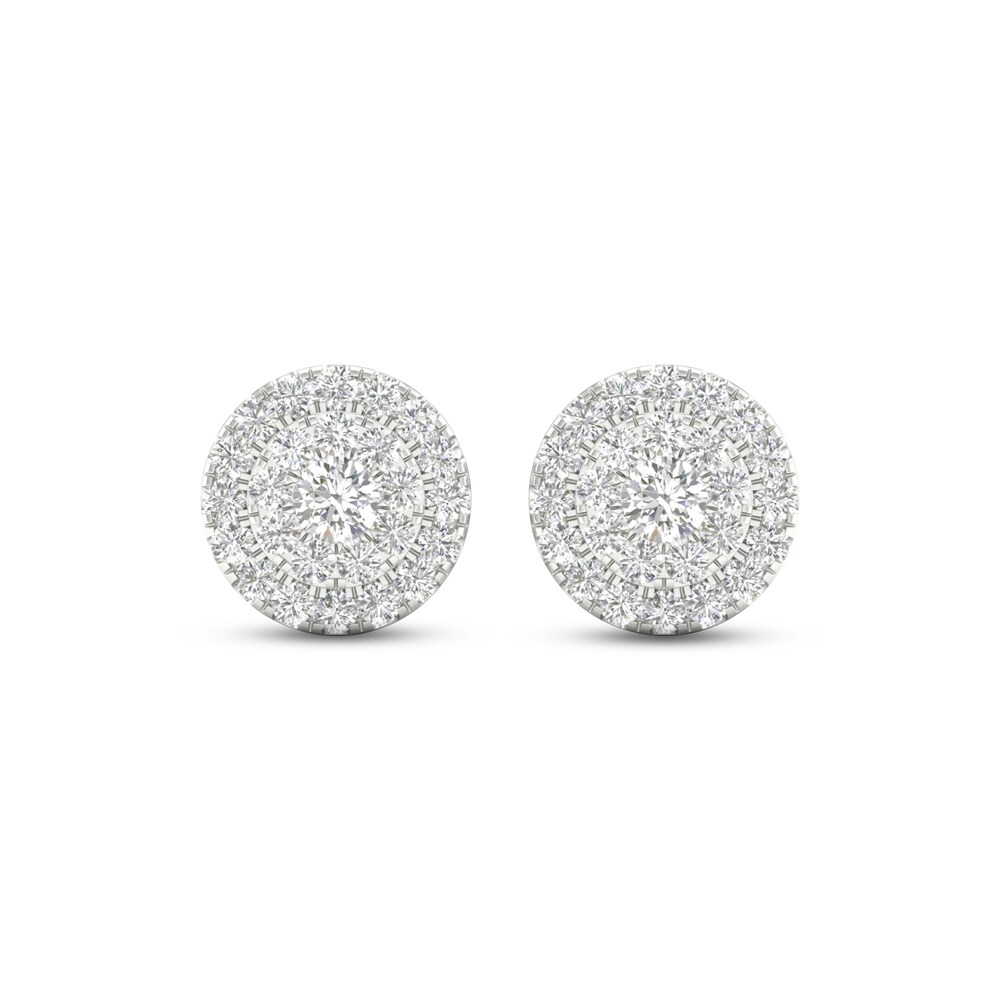 Lab-Created Diamond Stud Earrings 2 ct tw Round 14K White Gold bE0hp1cK