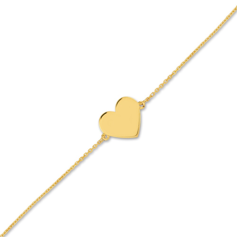 Mini Heart Bracelet 14K Yellow Gold 6.7\" bKANogjh