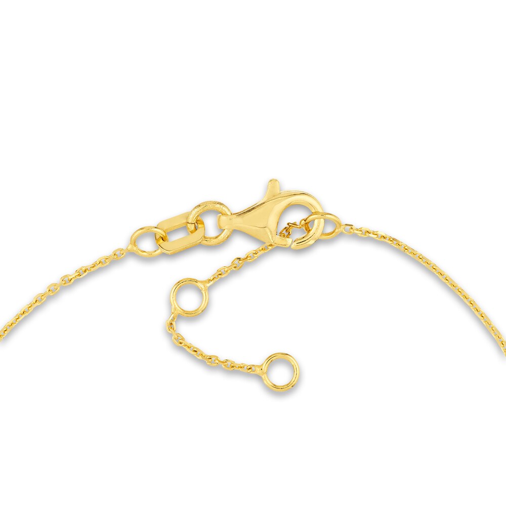 Mini Heart Bracelet 14K Yellow Gold 6.7\" bKANogjh