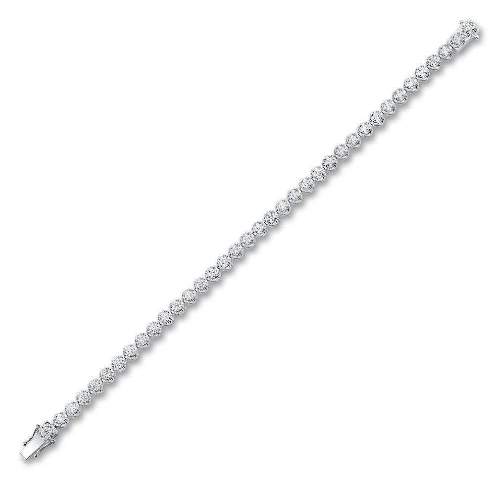 Shy Creation Diamond Tennis Bracelet 2 ct tw Round 14K White Gold 7\" SC55023904 bi1Hgn3i