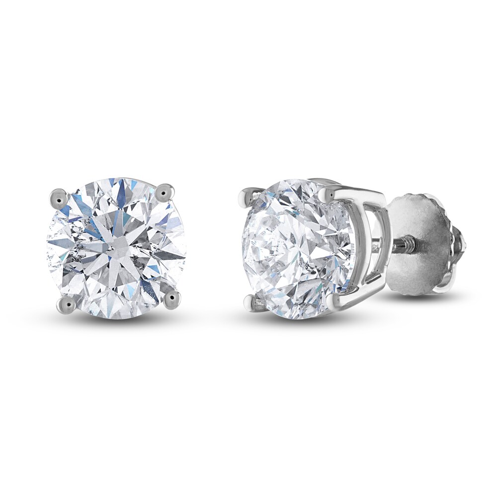 Diamond Solitaire Stud Earrings 1-3/8 ct tw Round 14K White Gold (I2/I) bk4Gi9Ft