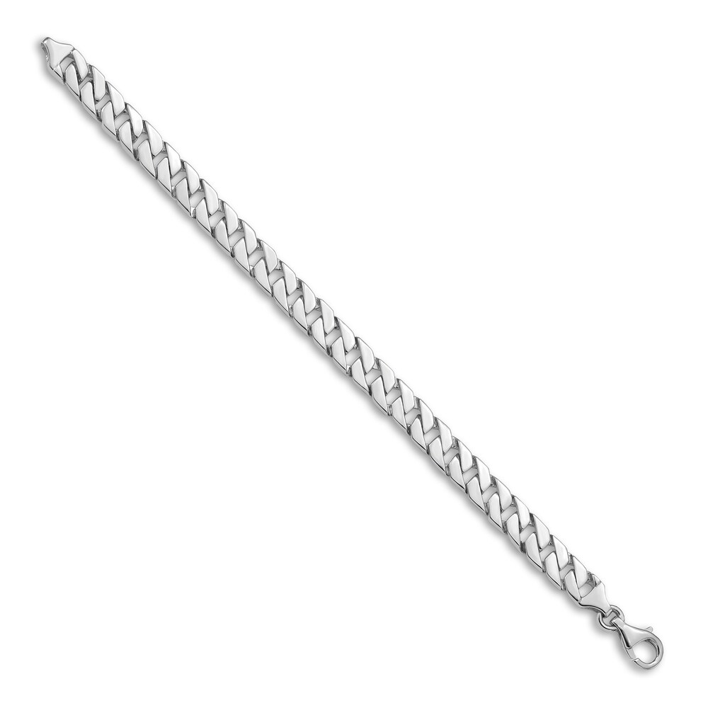 Men\'s Fancy Link Bracelet 14K White Gold 7.4mm 8\" bzXsXJvv