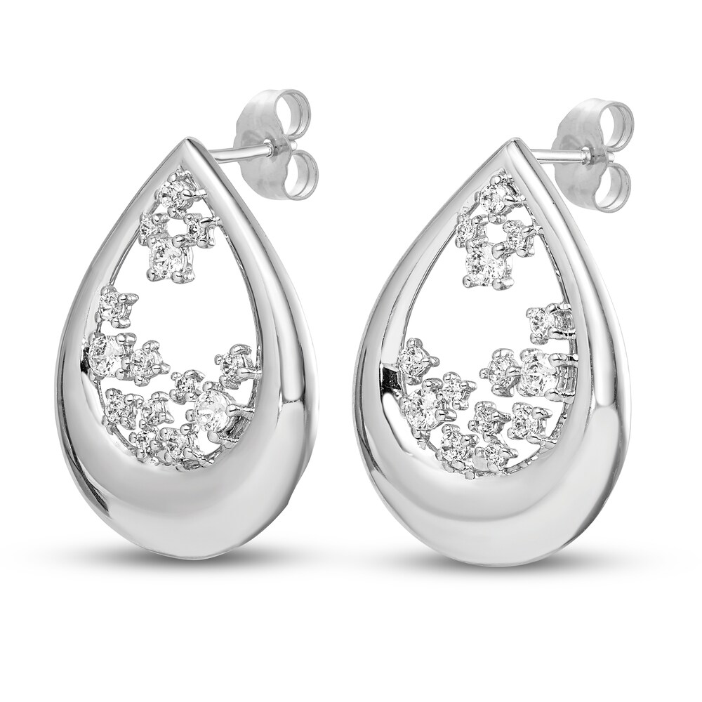 Diamond Post Earrings 3/4 ct tw 14K White Gold cnjLMv9L