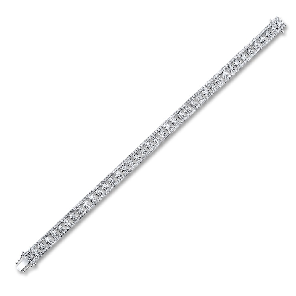 Shy Creation Diamond Tennis Bracelet 4-1/2 ct tw Round 14K White Gold 7\" SC55024142 dCYJE6UE