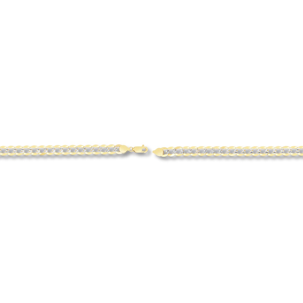 Pave Curb Chain Bracelet 14K Yellow Gold 8.5\" dEdvbLck