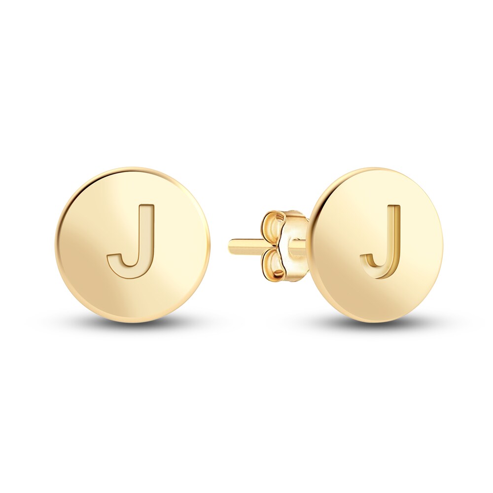 Juliette Maison Initial Stud Earrings 10K Yellow Gold dYQra9hR [dYQra9hR]