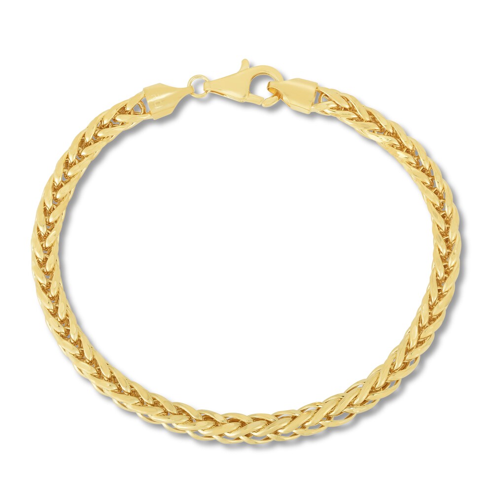 Diamond-Cut Franco Chain Bracelet 14K Yellow Gold 8.75\" dbghF76I