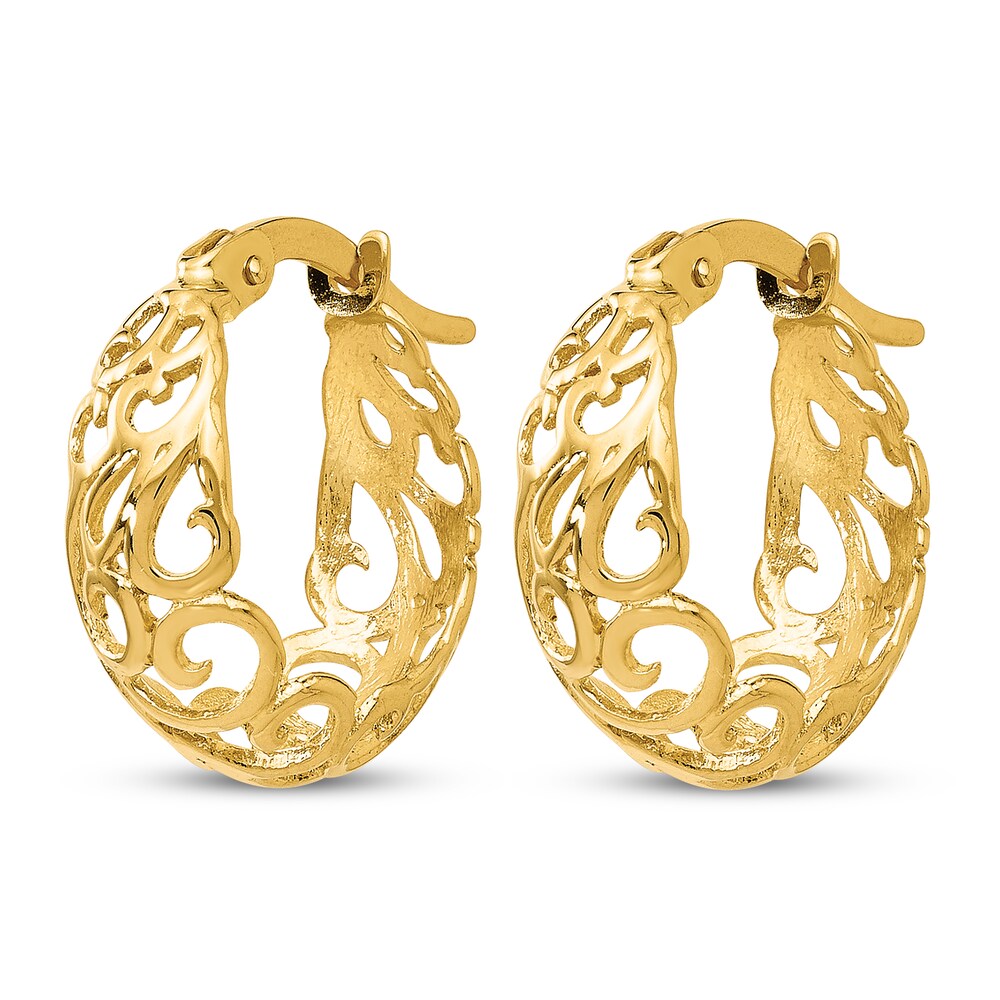 Hinged Hoop Earrings 14K Yellow Gold e4n96pOu