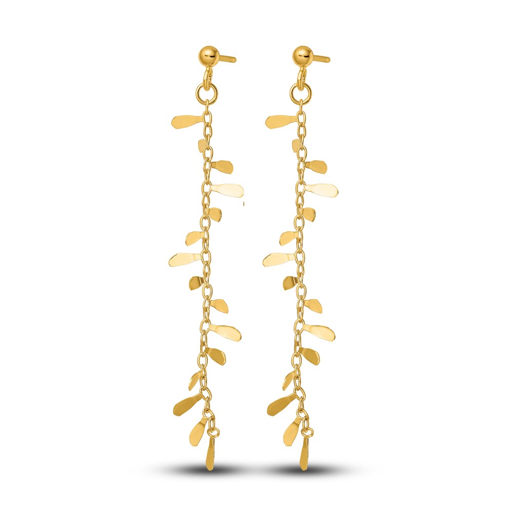 Fancy Dangle Earrings 14K Yellow Gold e5DM4A8q