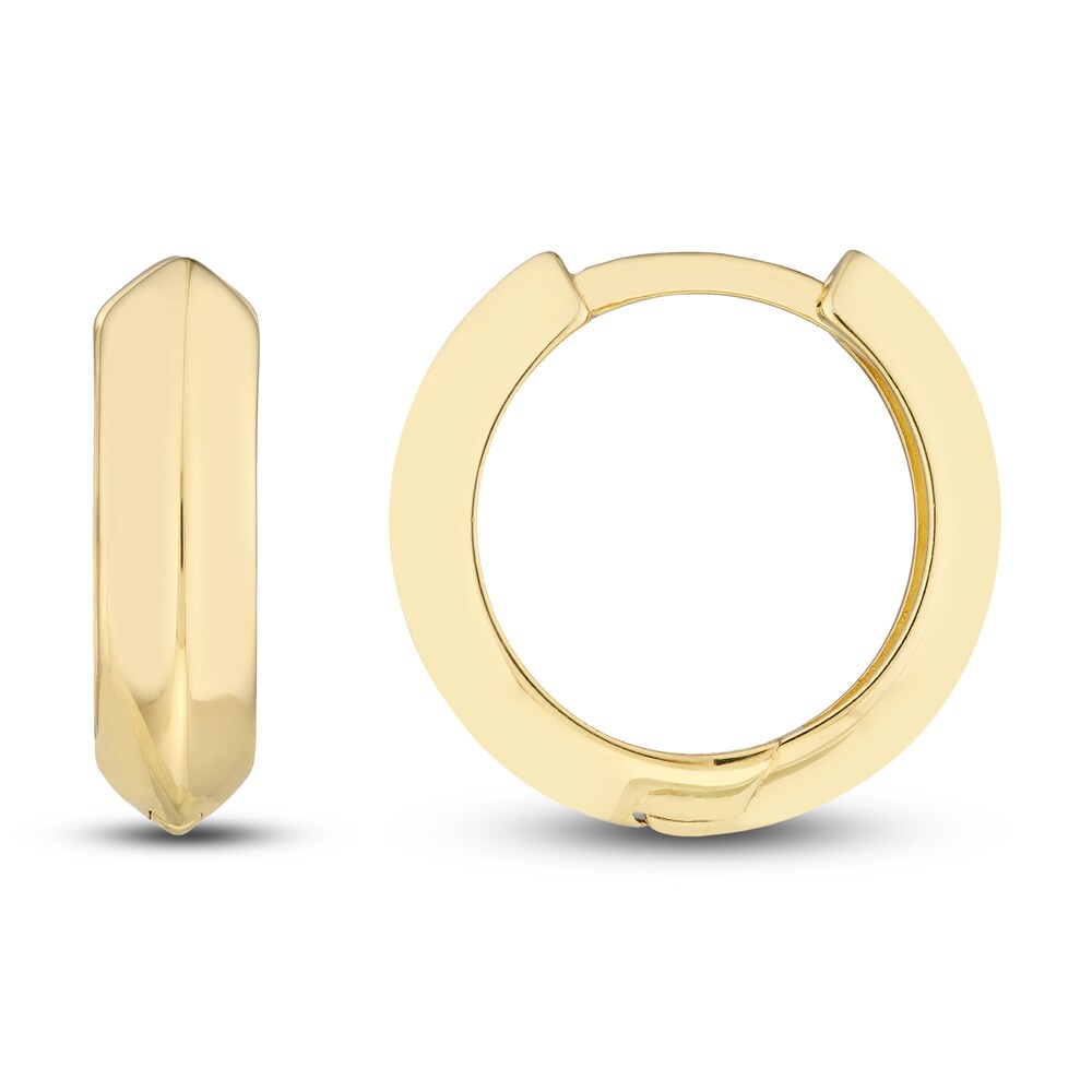 Knife Edge Huggie Earrings 14K Yellow Gold e7PbajYx