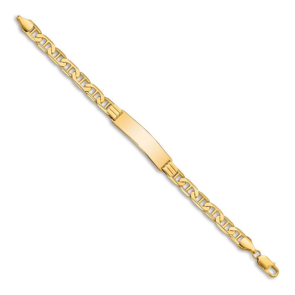 Men\'s Anchor Link ID Bracelet 14K Yellow Gold 10.0mm 8\" eAzPc90m