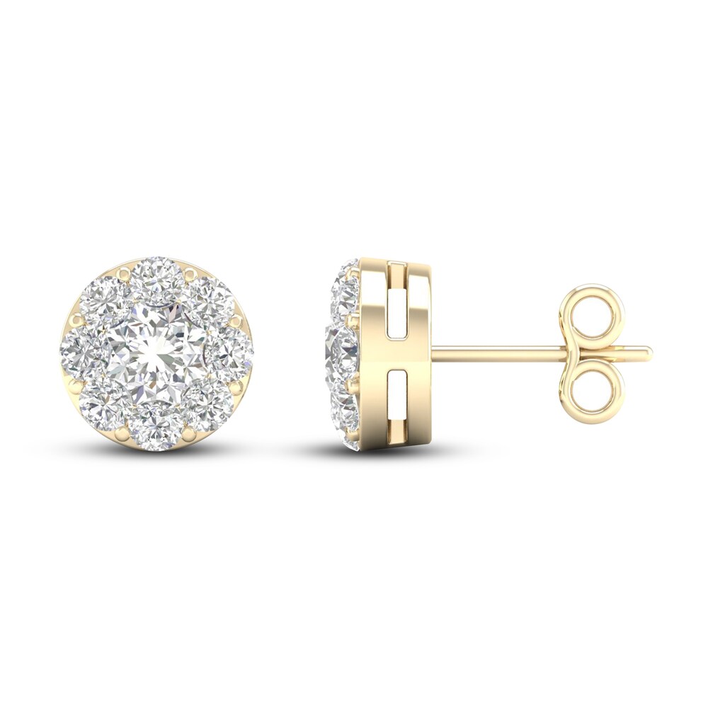 Diamond Stud Earrings 1 ct tw Round 14K Yellow Gold eVyEbd6X