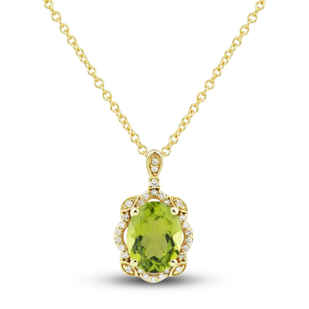 Natural Peridot Ring, Earring & Necklace Set 1/3 ct tw Emerald 10K Yellow Gold eWUl7sTc