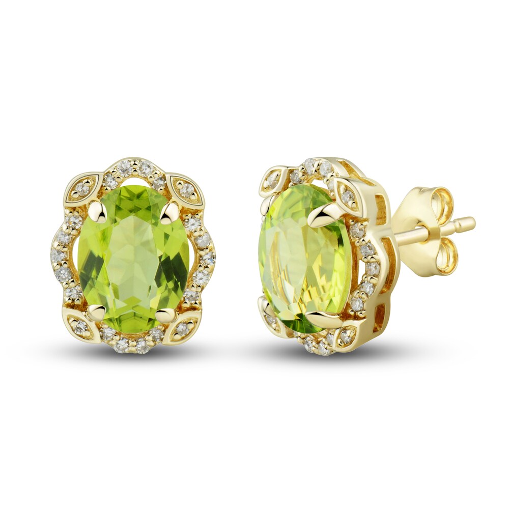 Natural Peridot Ring, Earring & Necklace Set 1/3 ct tw Emerald 10K Yellow Gold eWUl7sTc